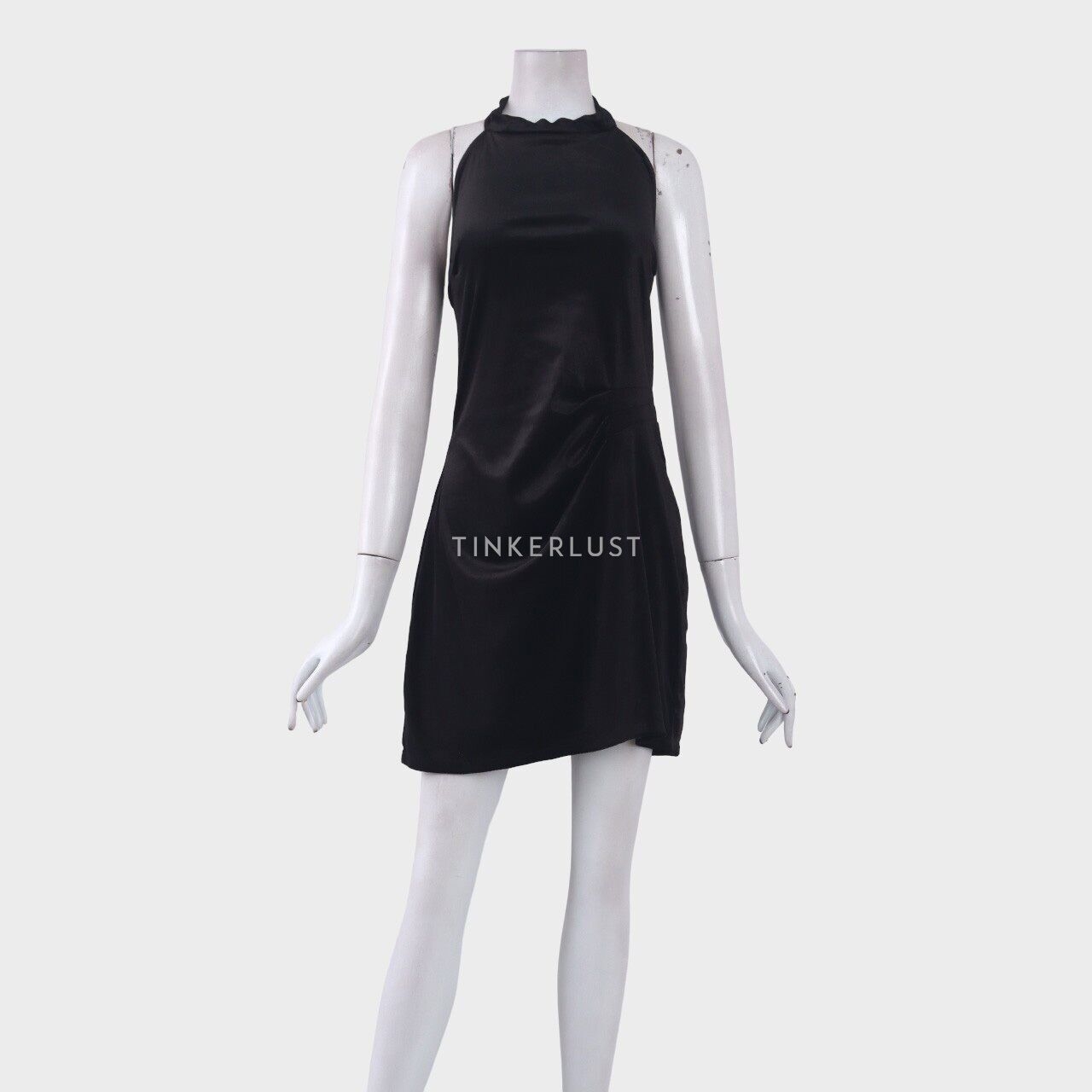 love-and-flair Black Velvet Halter Mini Dress