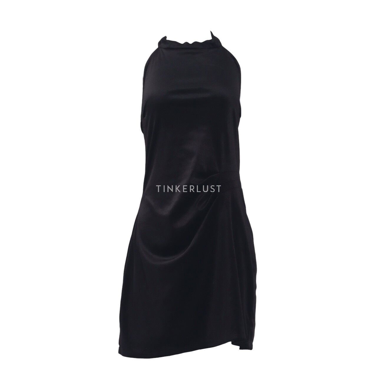 love-and-flair Black Velvet Halter Mini Dress