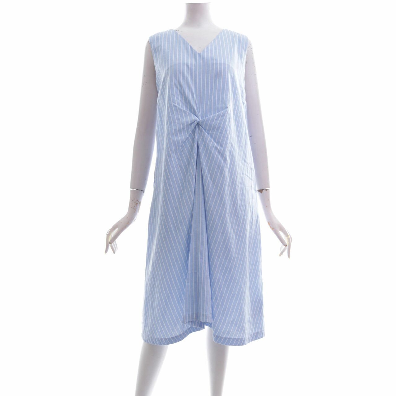 Private Collection Blue Striped Midi Dress