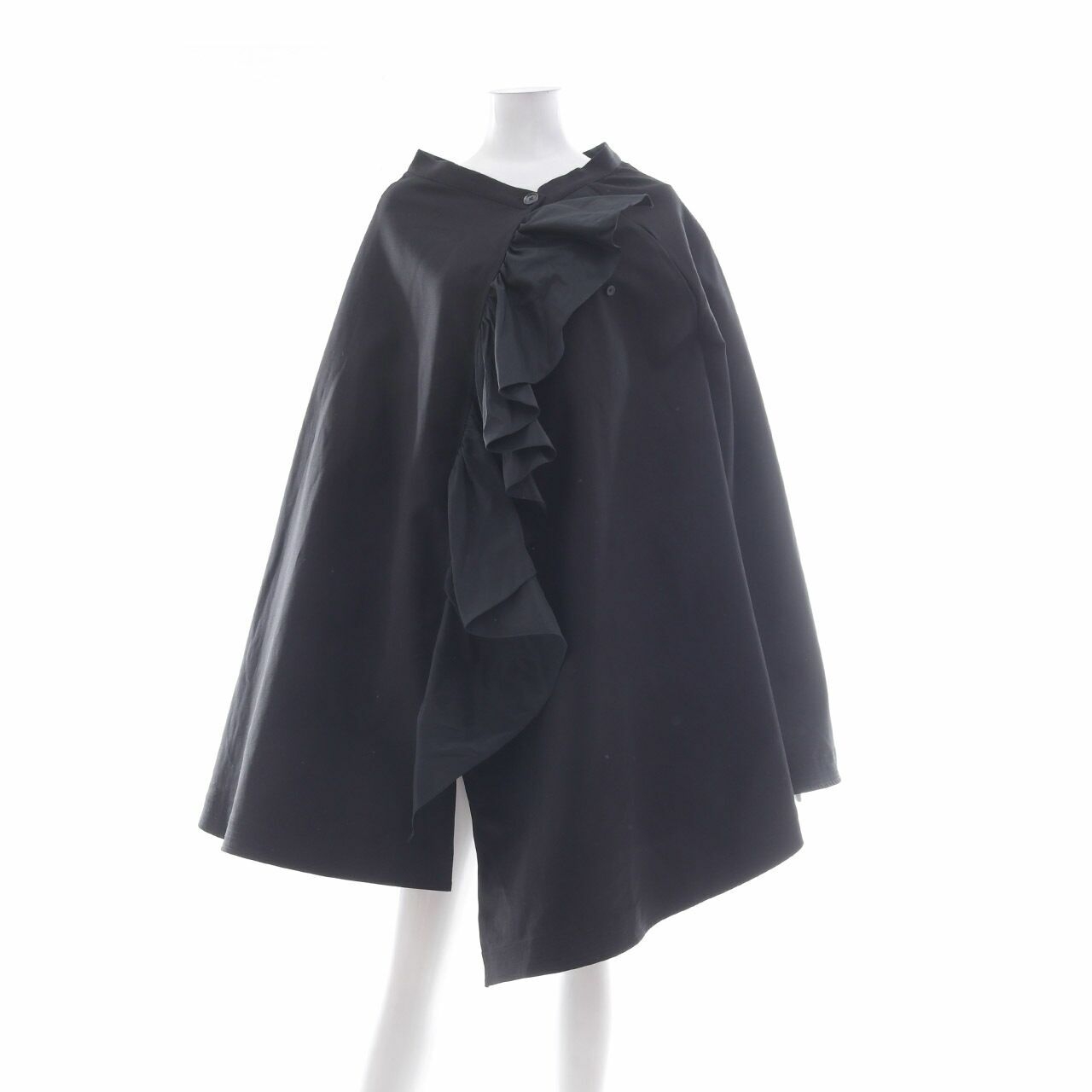 Tome Black A-Line Ruffle Maxi Skirt