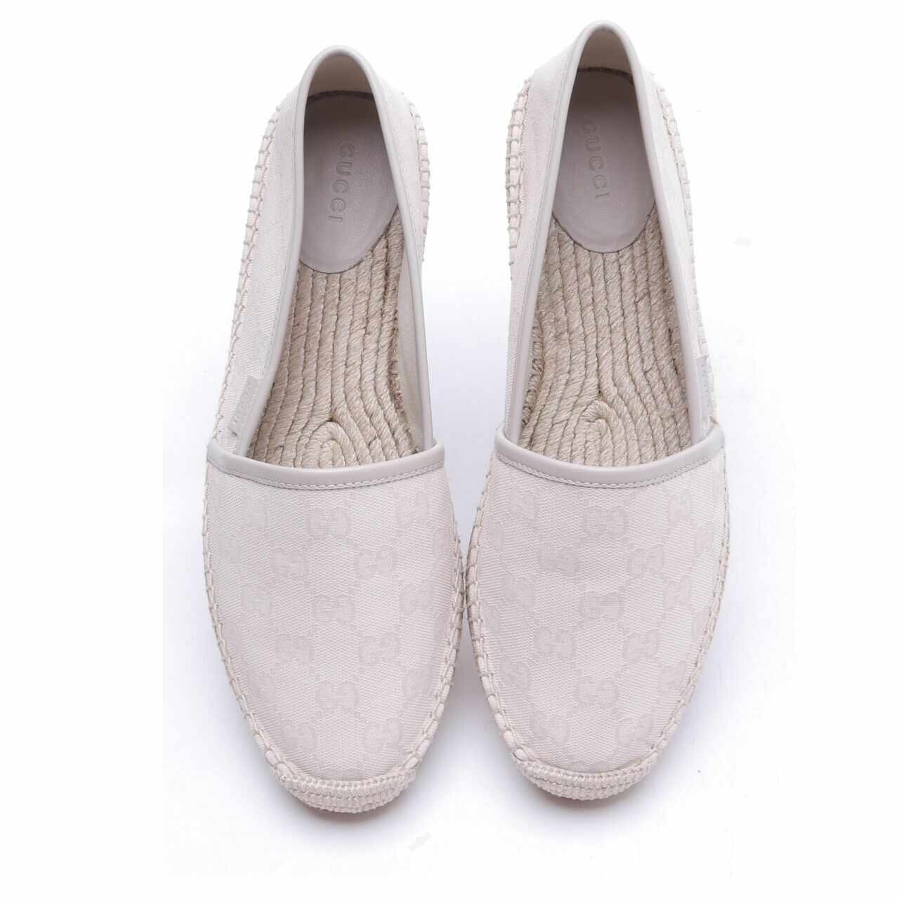 Gucci Grey Monogram Espadrilles Flat Shoes