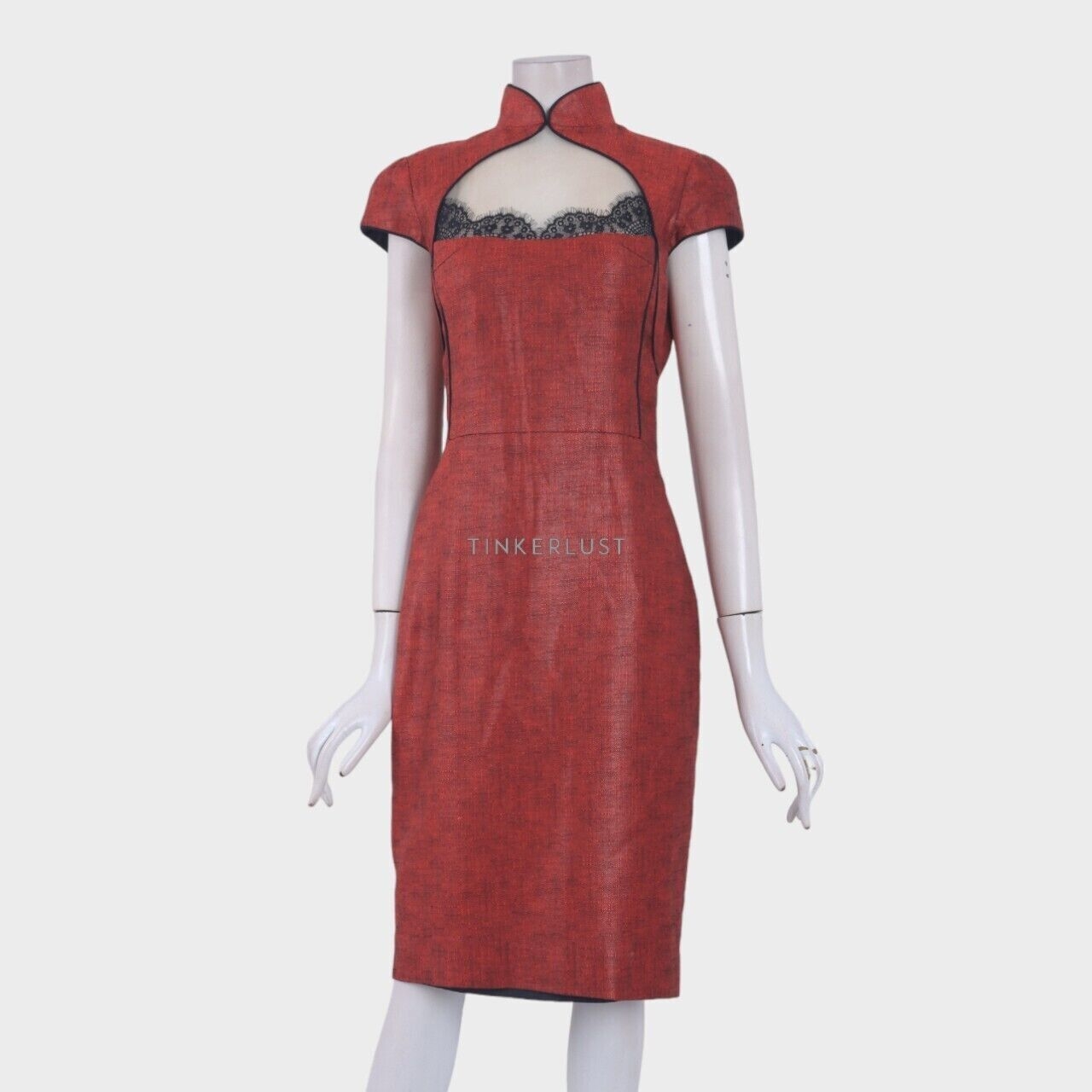 Stellarissa Lace Fit Red Midi Dress