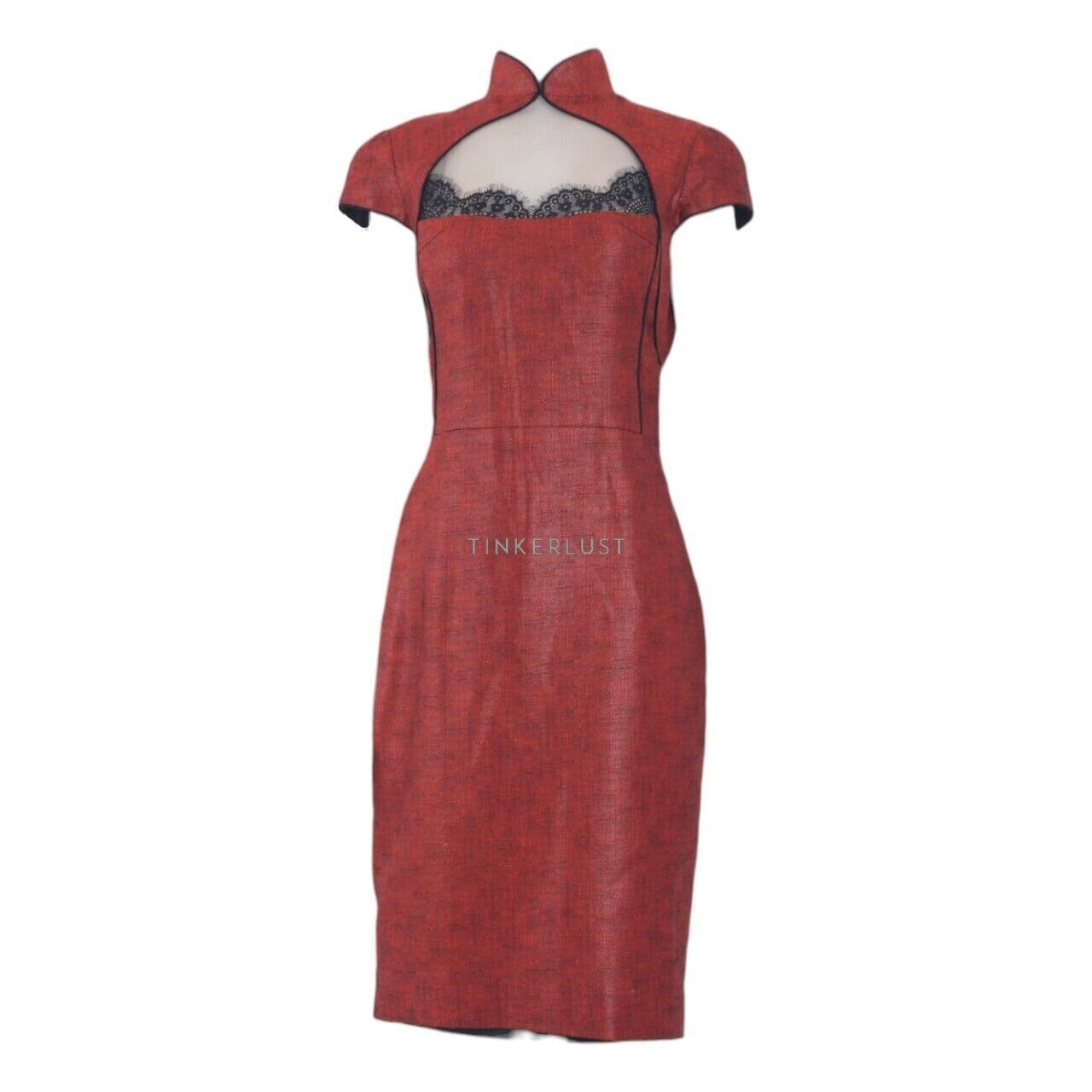 Stellarissa Lace Fit Red Midi Dress