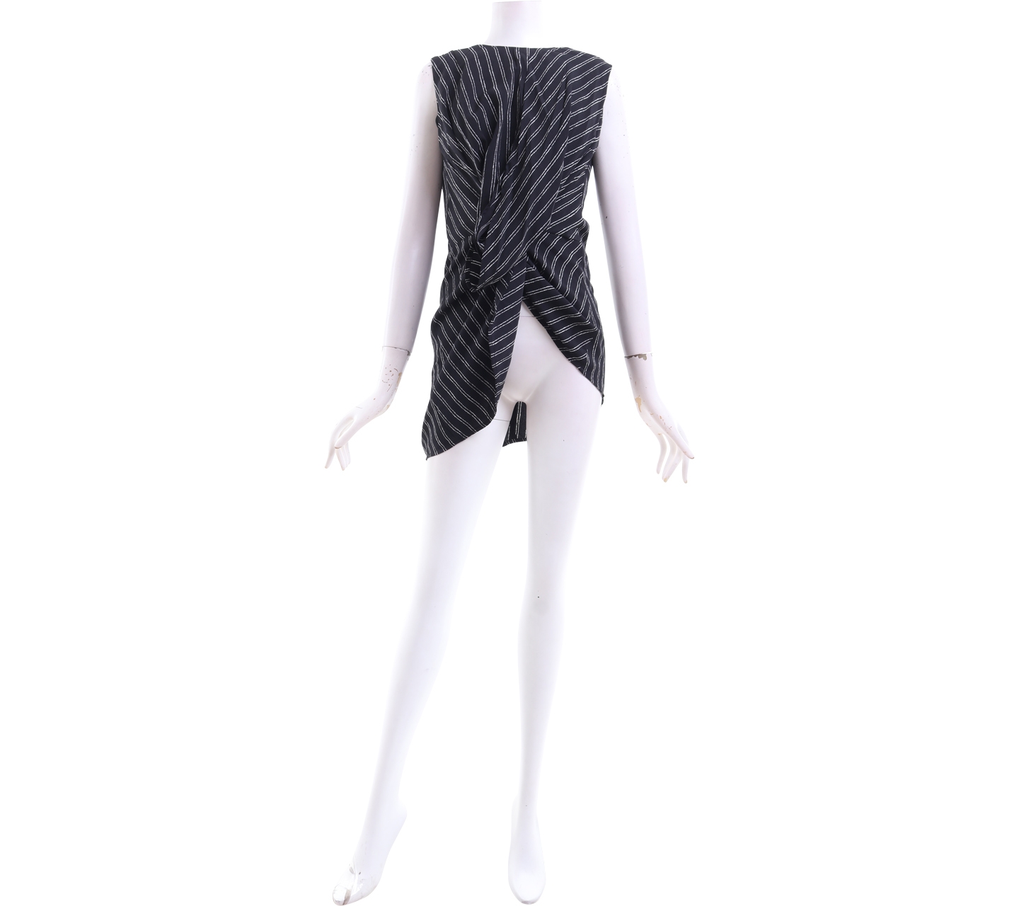 Studio black stripes asymmetric sleevleess