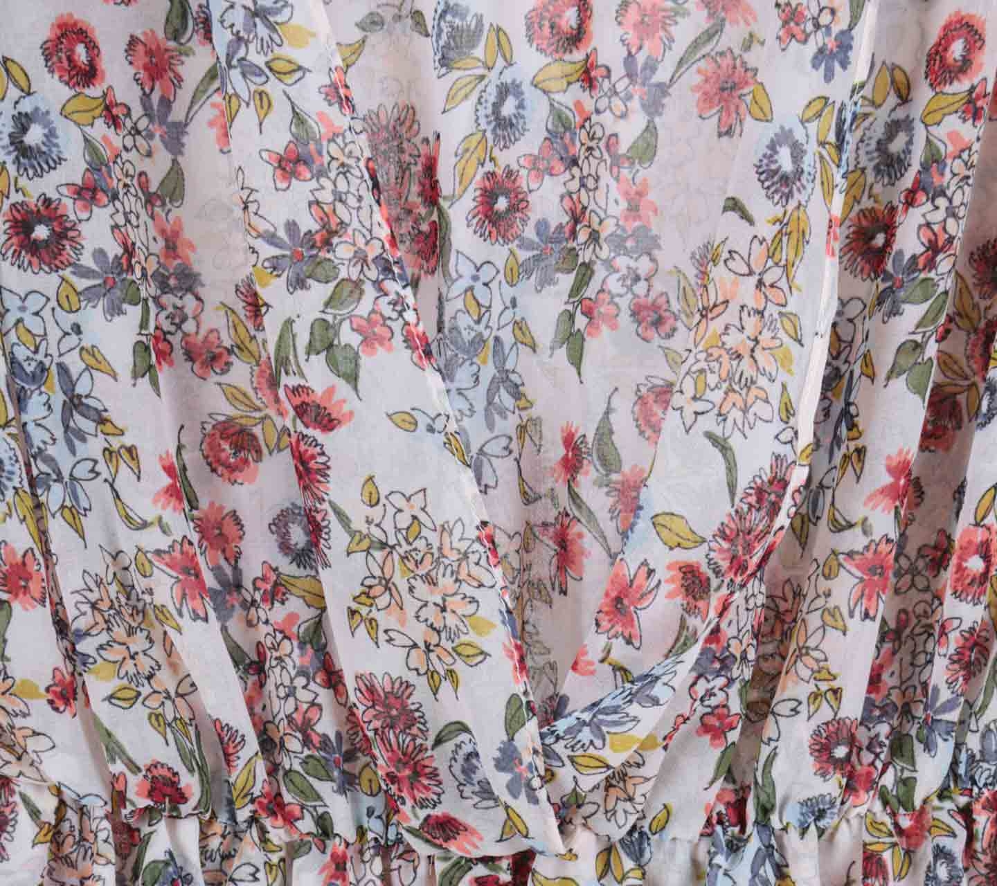 Zara Multi Colour Floral Drapped Sleeveless Mini Dress