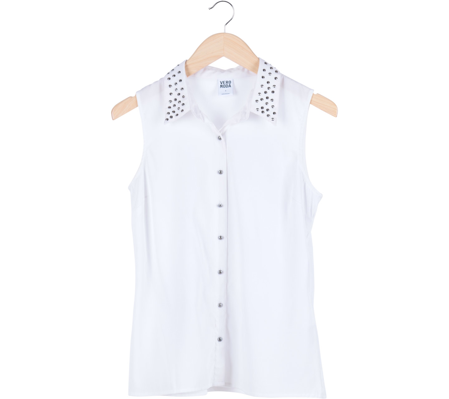 Vero Moda White Beaded Sleeveless Shirt