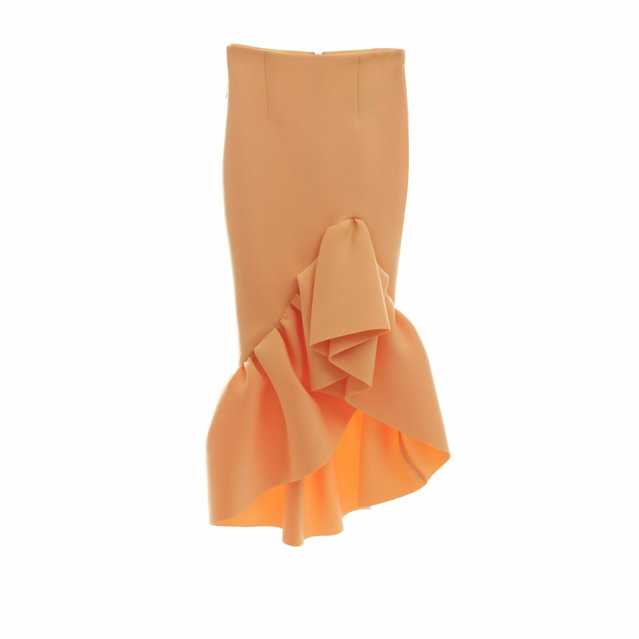Rachel Gilbert Mustard Ruffle Midi Skirt