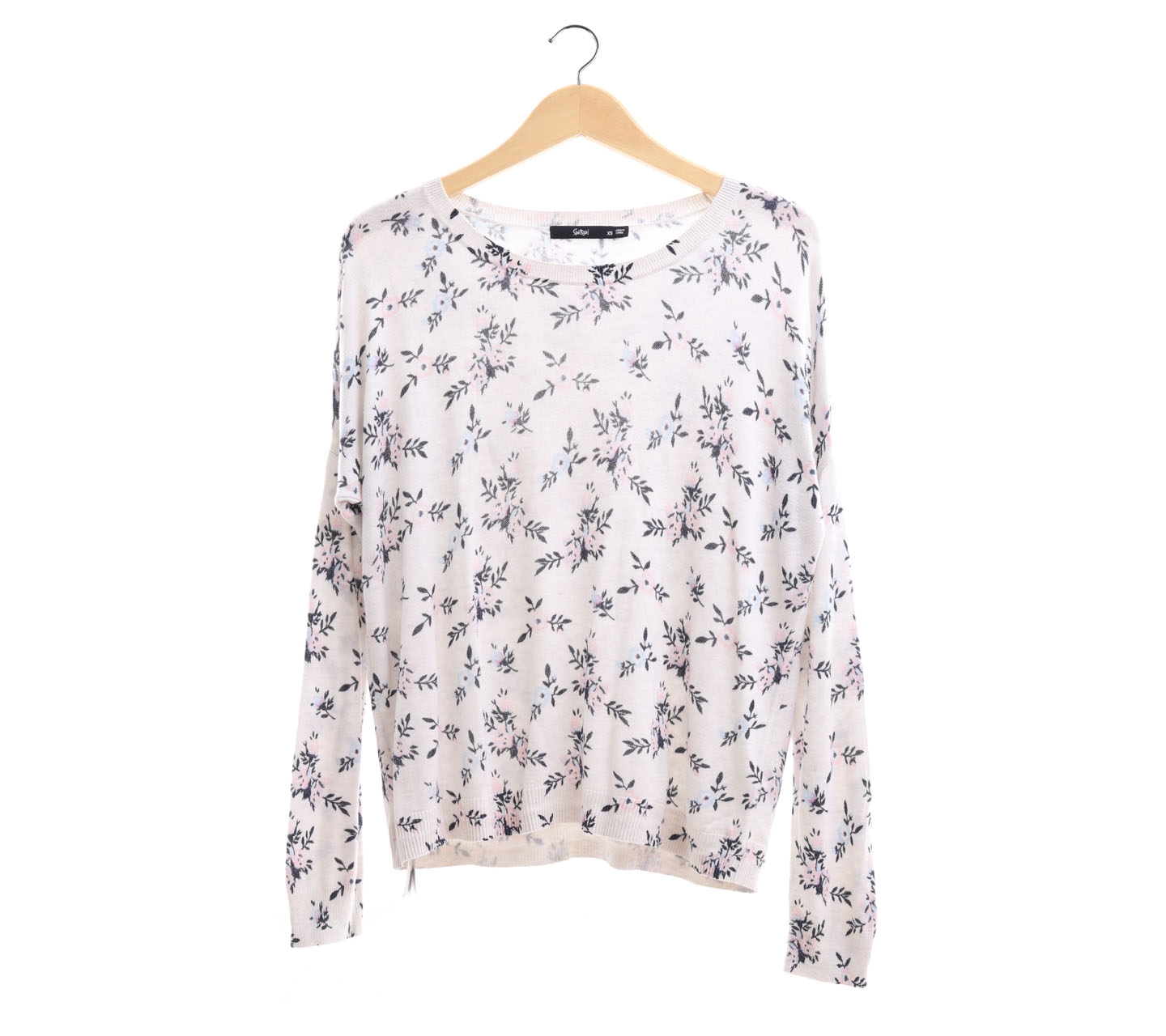Sports Girl White Floral Sweater