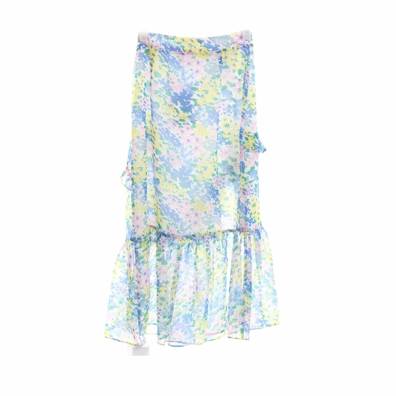 Pomelo. Blue Floral Mini Skirt
