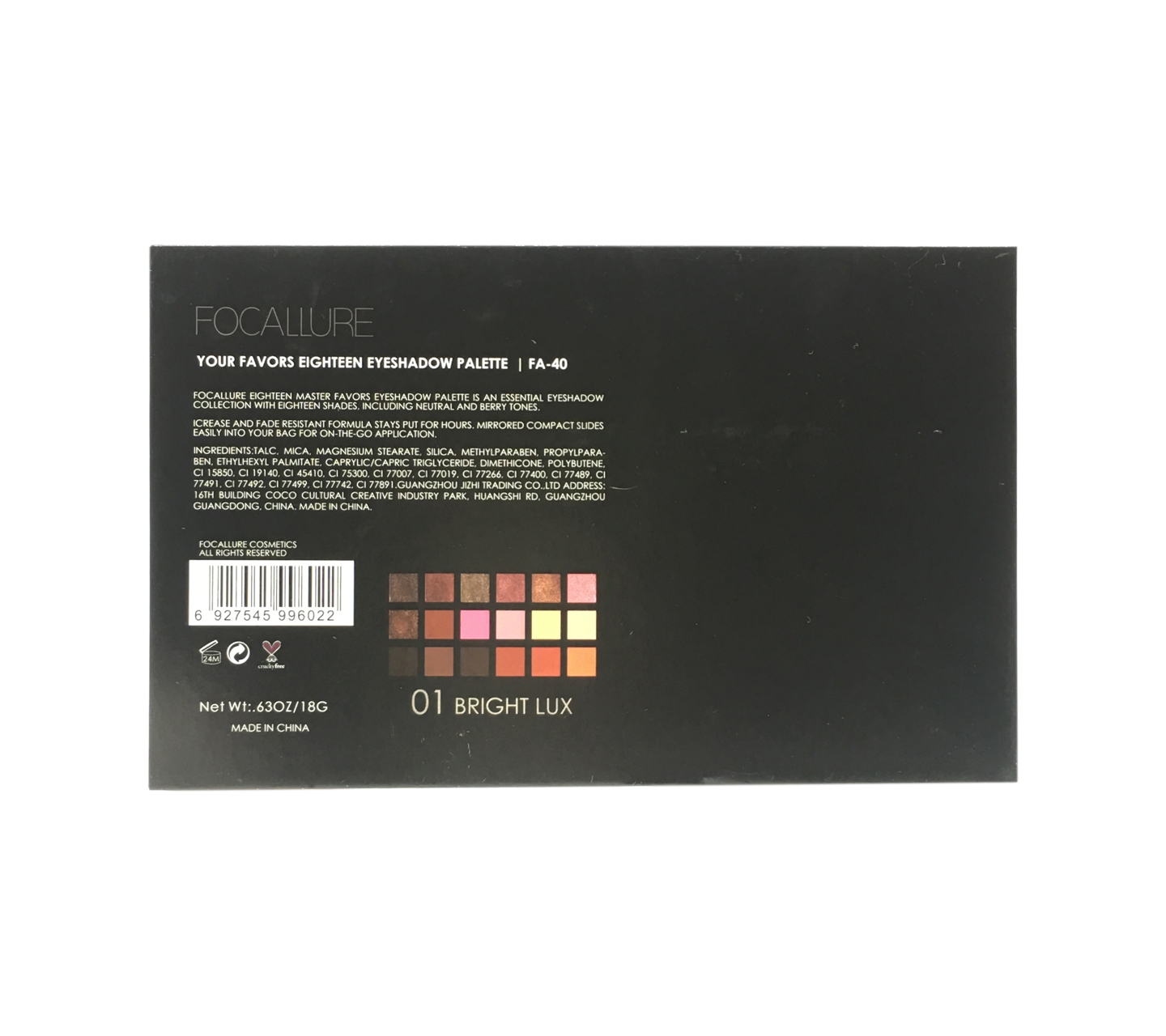 Focallure 18 Shades Full Function 01 Bright Lux Sets and Palette