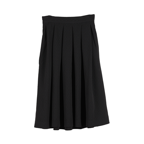 Black Flared Midi Skirt
