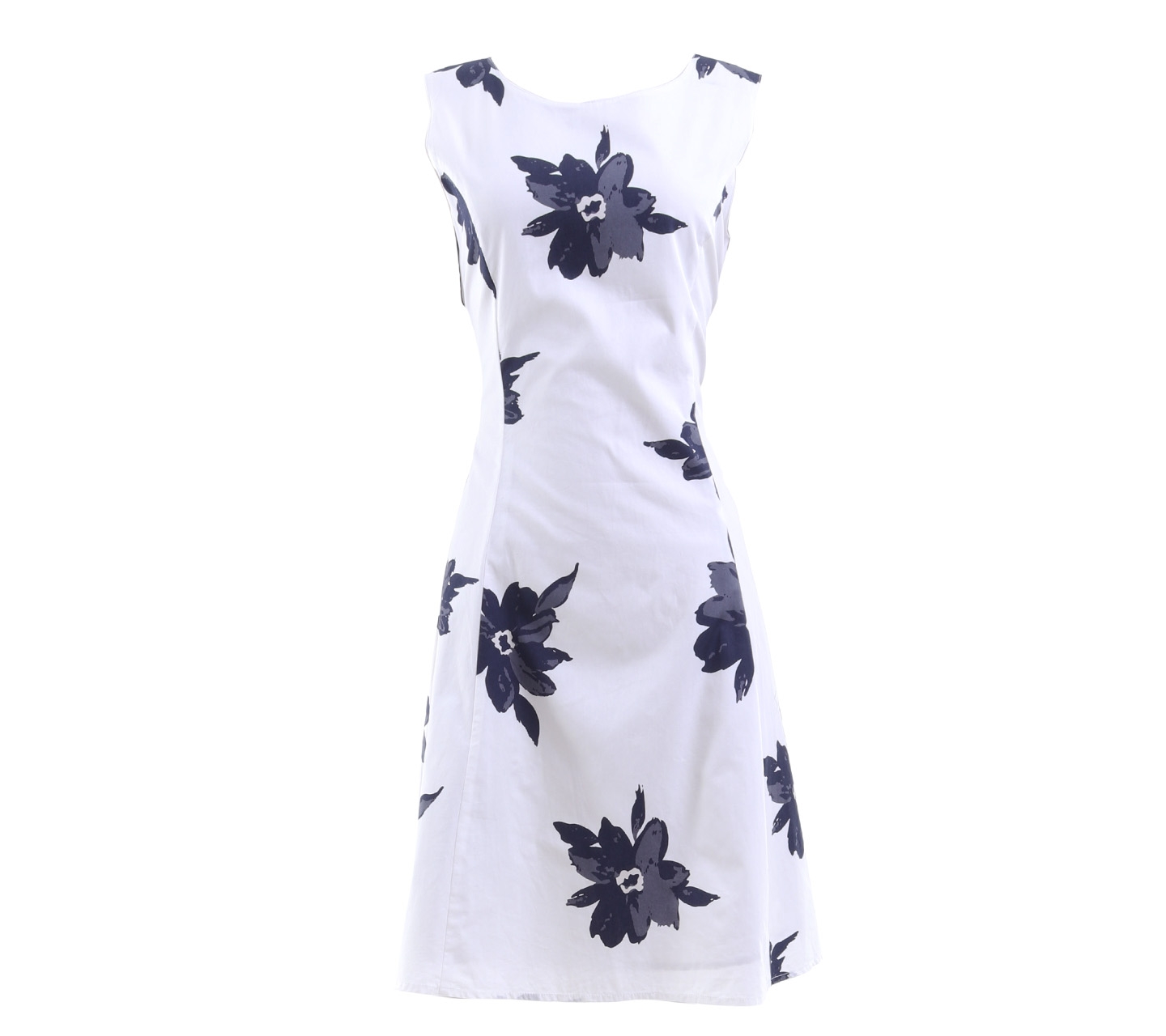 Roomy's Whpite & Black Floral With Strap Mini Dress