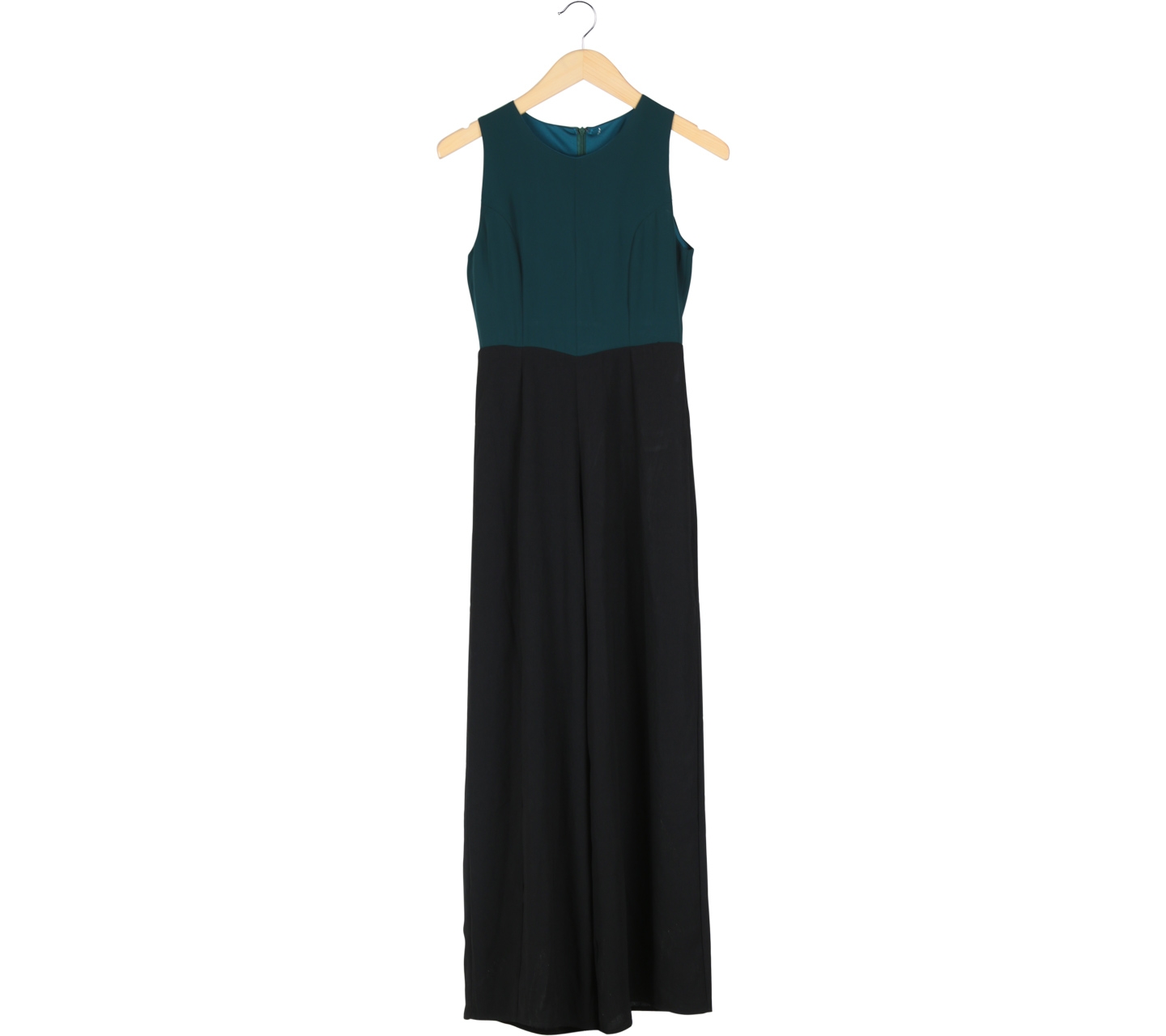 Green And Black Sleeveless Jumpsuit