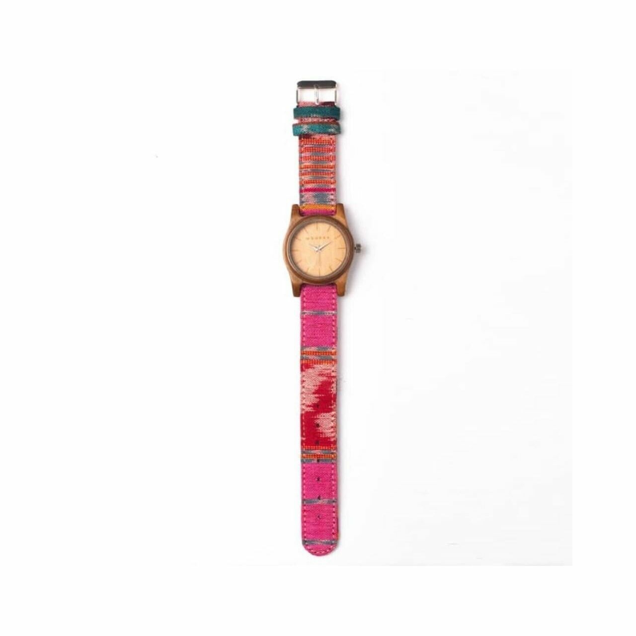 Woodka Mini Loca Jati & Teal Pinkish Wristwatch
