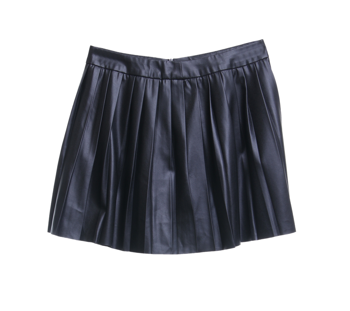 Kendall & Kylie Black Rumple Faux Leather Mini Skirt