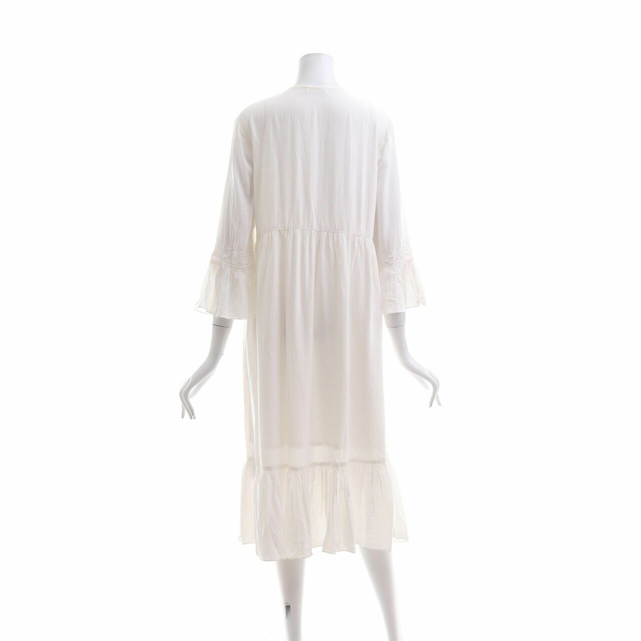 Private Collection White Embroidered Midi Dress