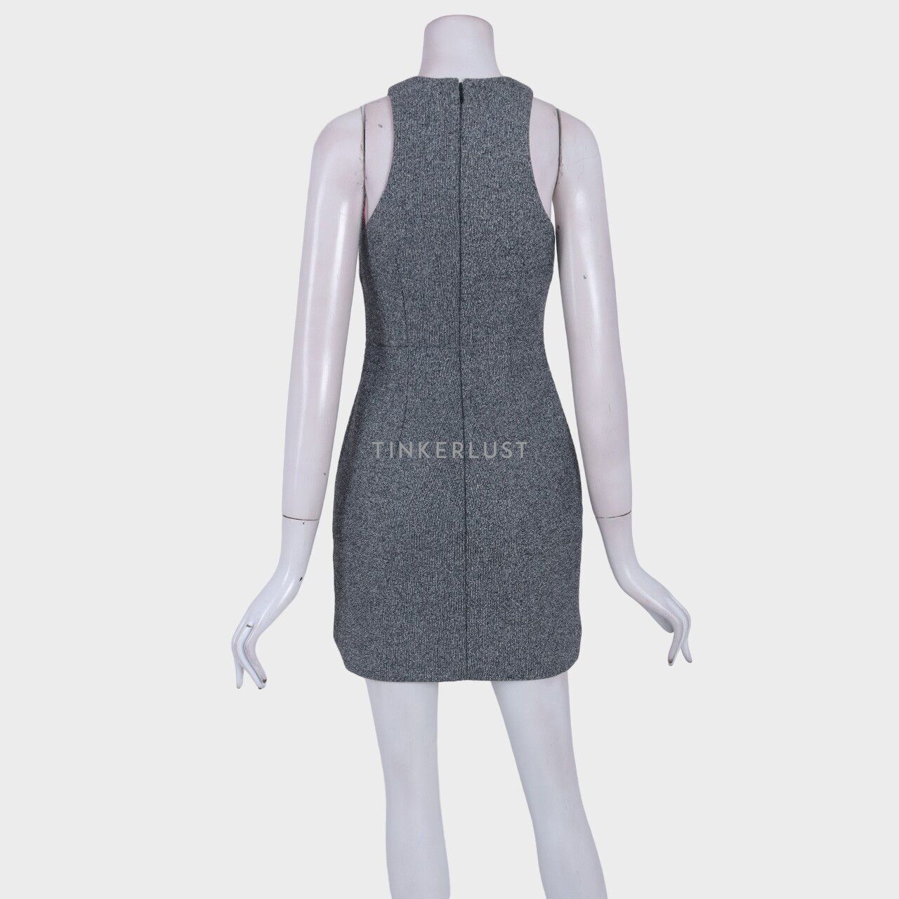 T by Alexander Wang Mesh Neoprene Grey Mini Dress 