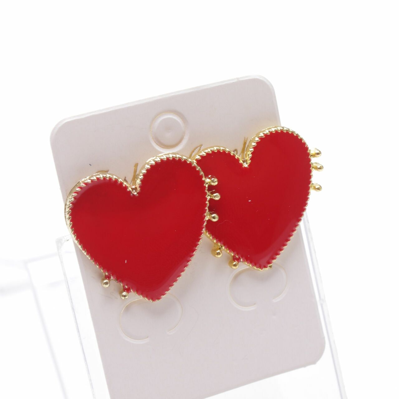 Private Collection Gold/Red Love Earring Jewellery