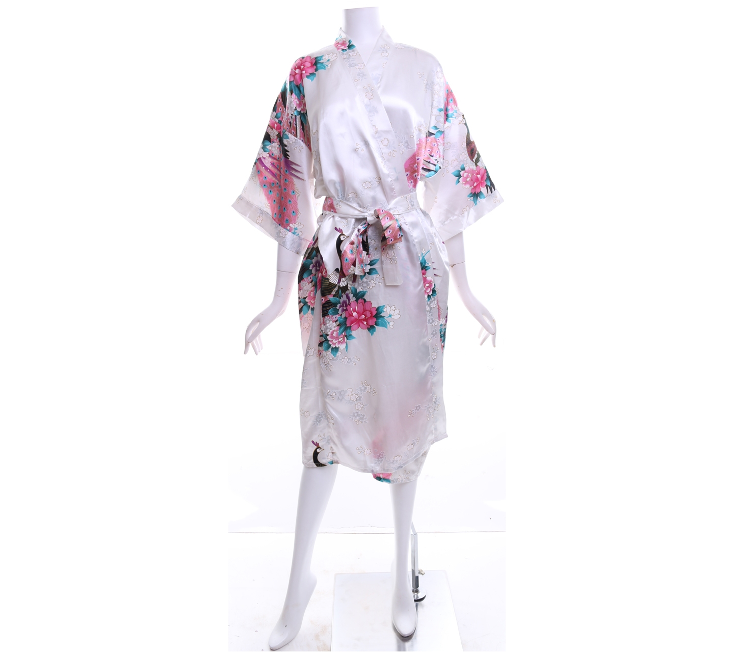 White Patterned Kimono Outerwear