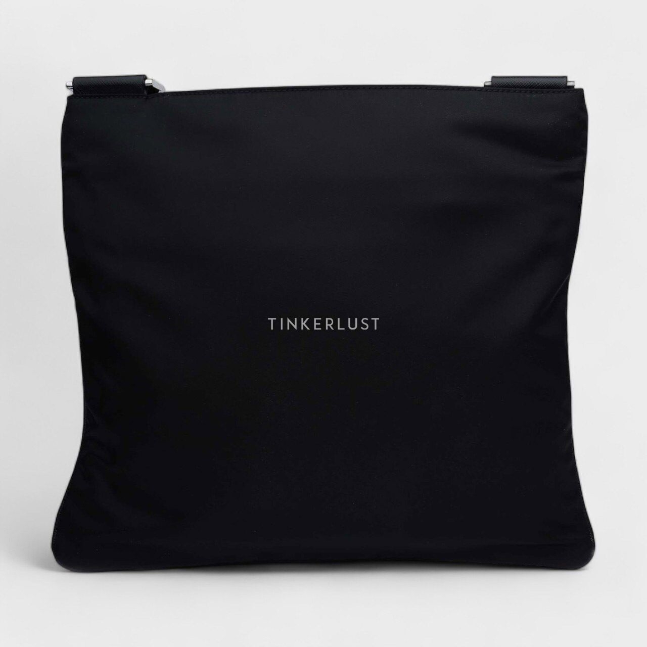 Prada Triangle Logo Slim Messenger Black Re-Nylon Shoulder Bag