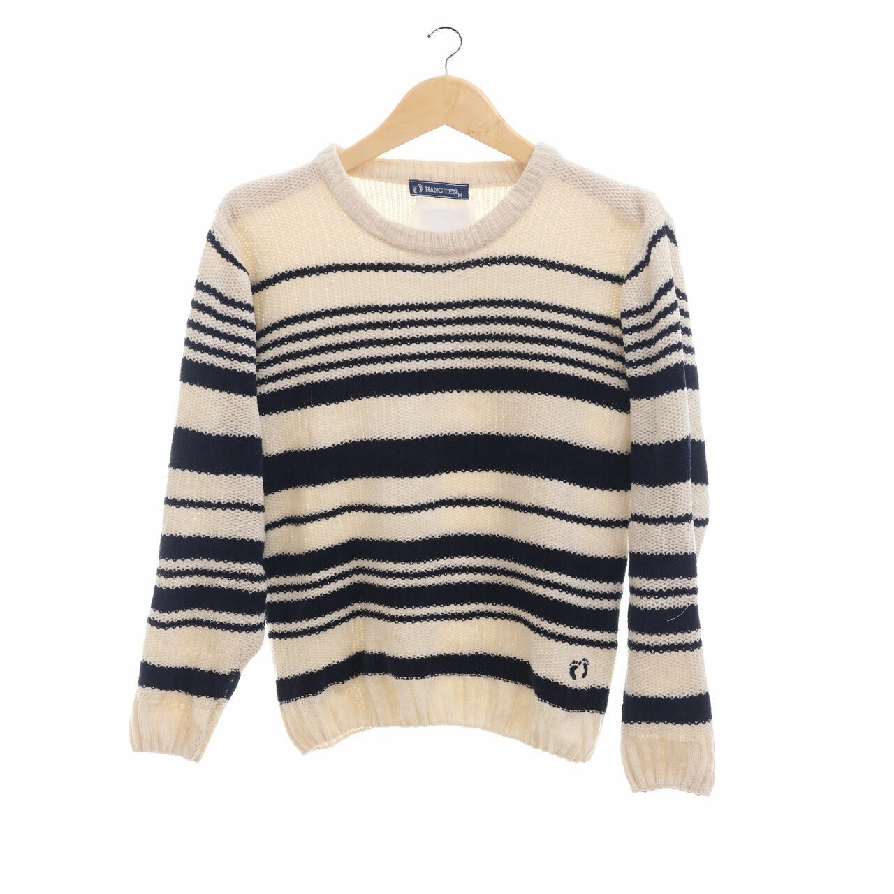 Hang Ten Black & Cream Stripes Sweater