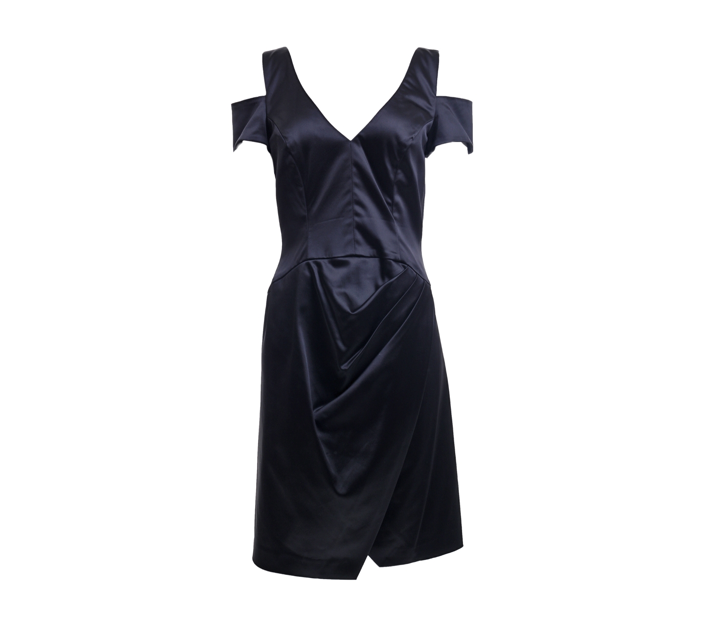 Bebe Black Wrap Off Shoulder Mini Dress