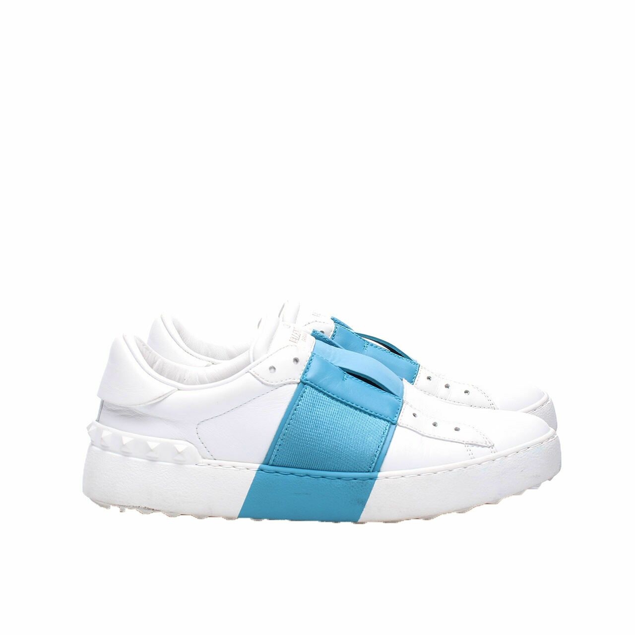 Valentino Garavani Rockstud Untitled White & Blue Sneakers