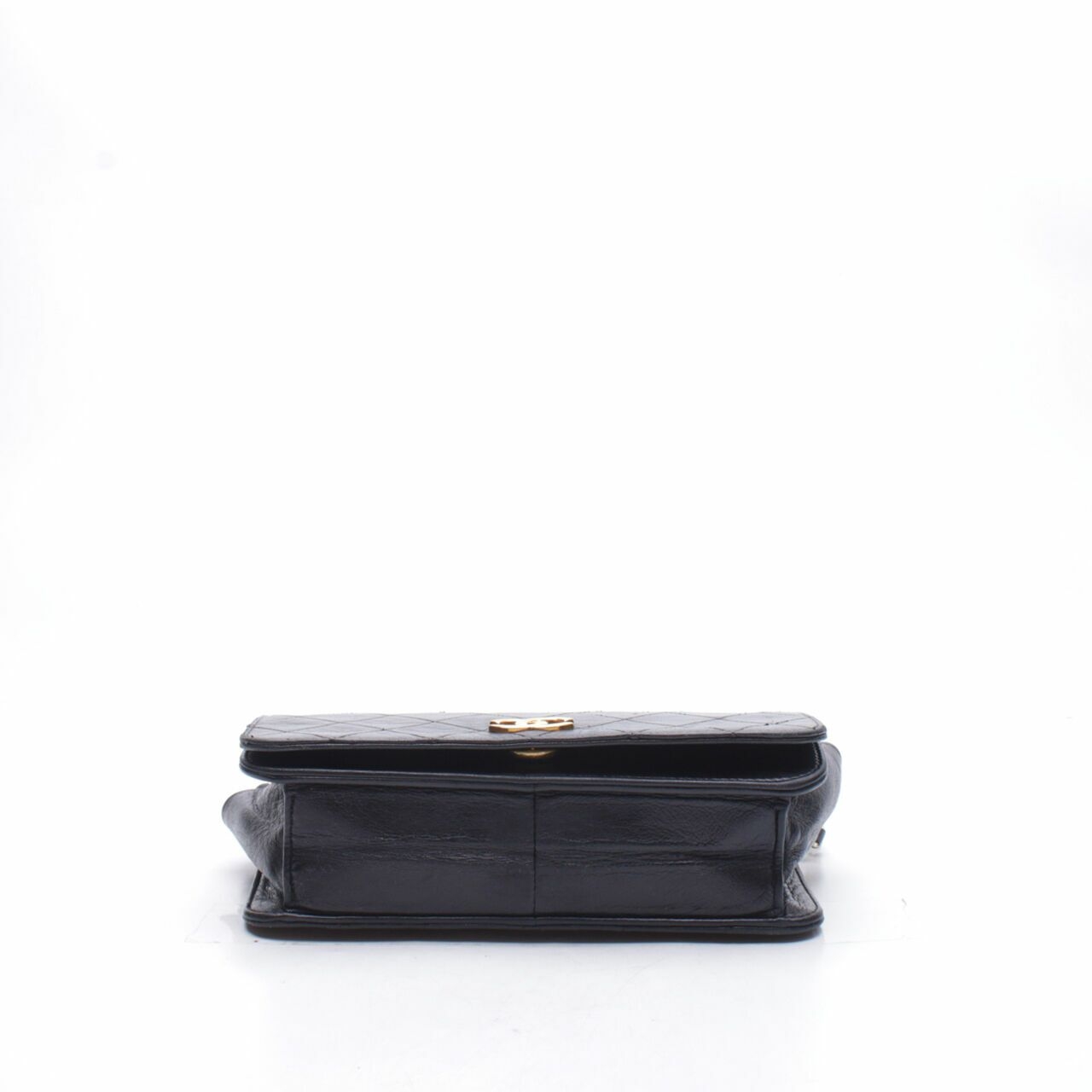 Chanel Vintage Mini Full Flap Black Lambskin Shoulder Bag