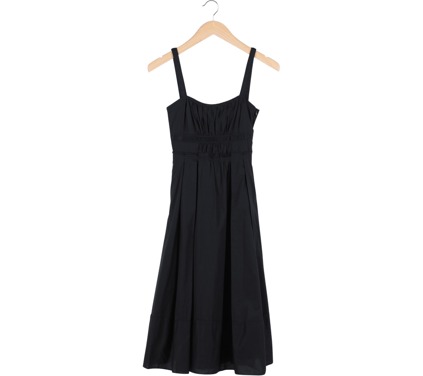 Zara Black Babydoll Sleeveless Midi Dress