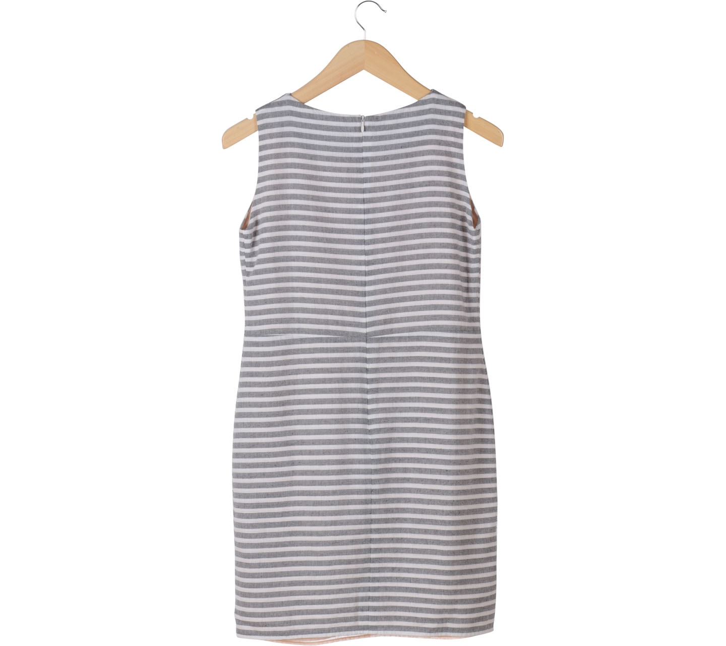 Shop At Velvet Grey And White Stripes Sleeveless Mini Dress