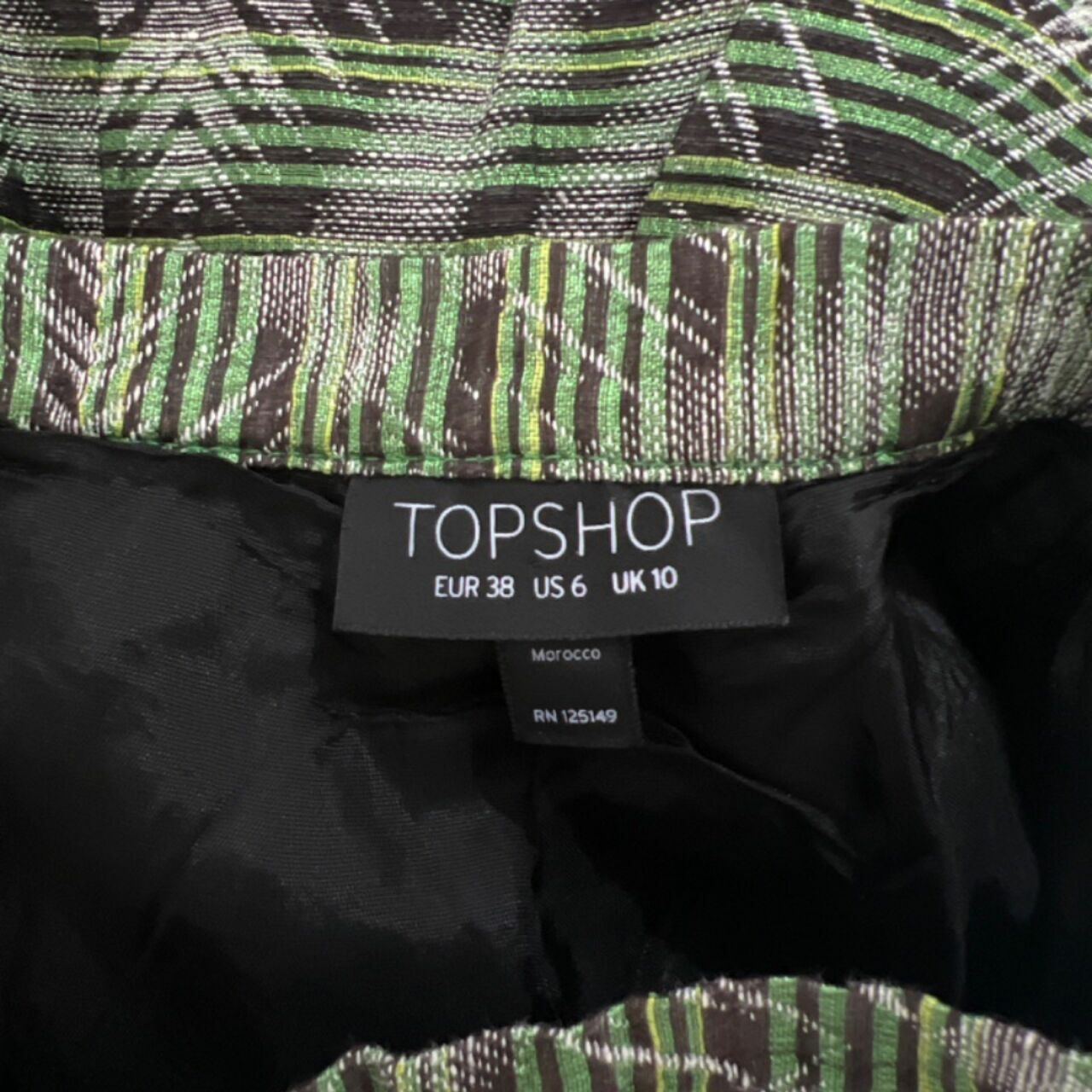 Topshop Green Mini Skirt
