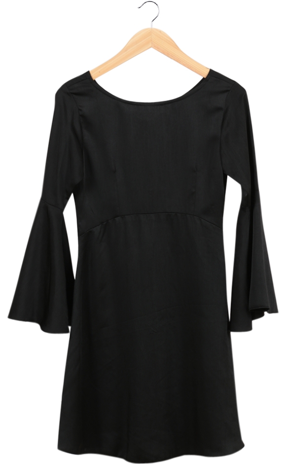 Black Bell Sleeve Mini Dress