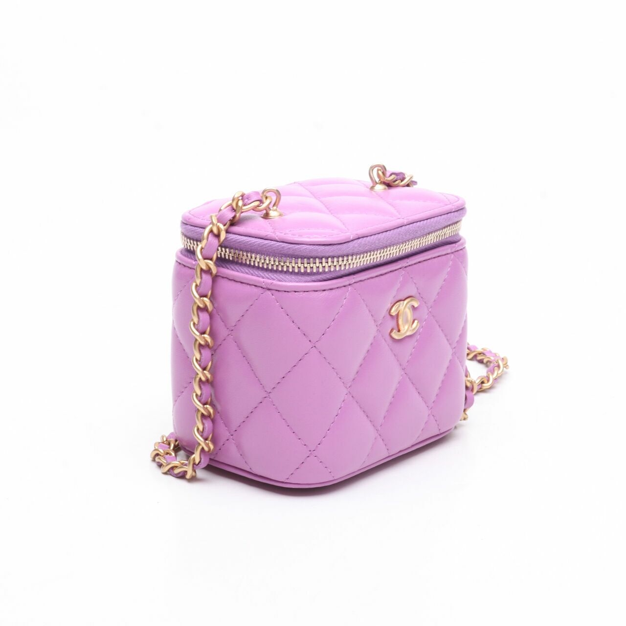 Chanel Vanity Mini Purple Pearl Crush Chain # 31 2022 Sling Bag