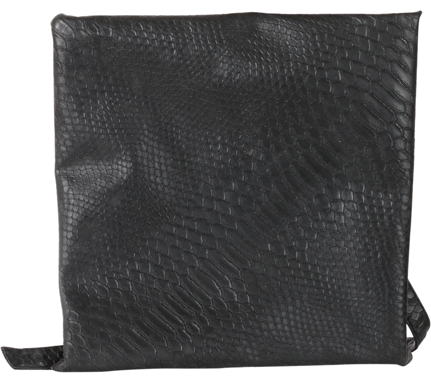 Cotton Ink Black Snake Skin Textured Diamond Sling Bag