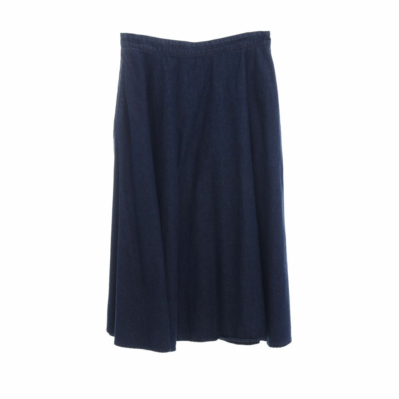 UNIQLO Blue Denim Midi Skirt