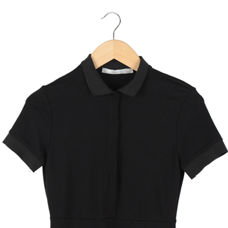 Black Plain Chemise Mini Dress