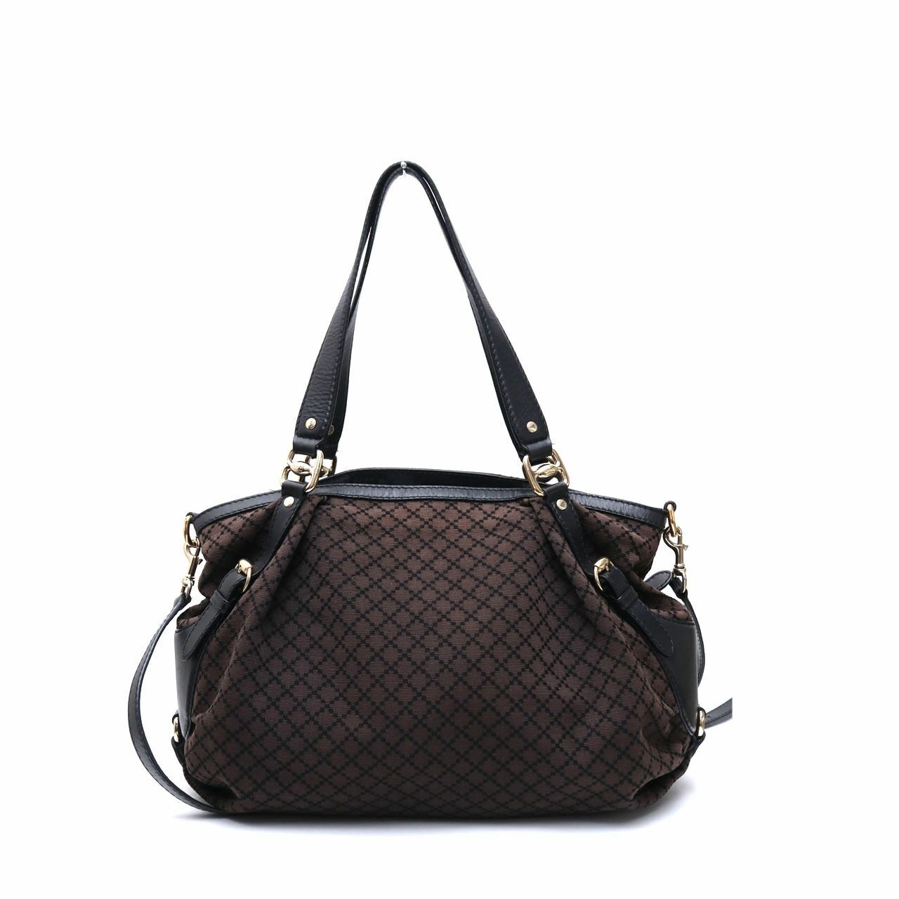 Gucci Dark Brown Diamante Bridle Shoulder Bag