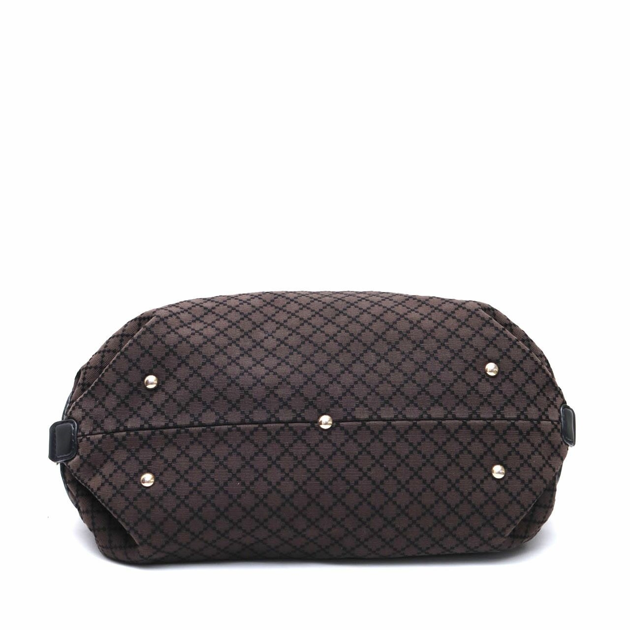 Gucci Dark Brown Diamante Bridle Shoulder Bag