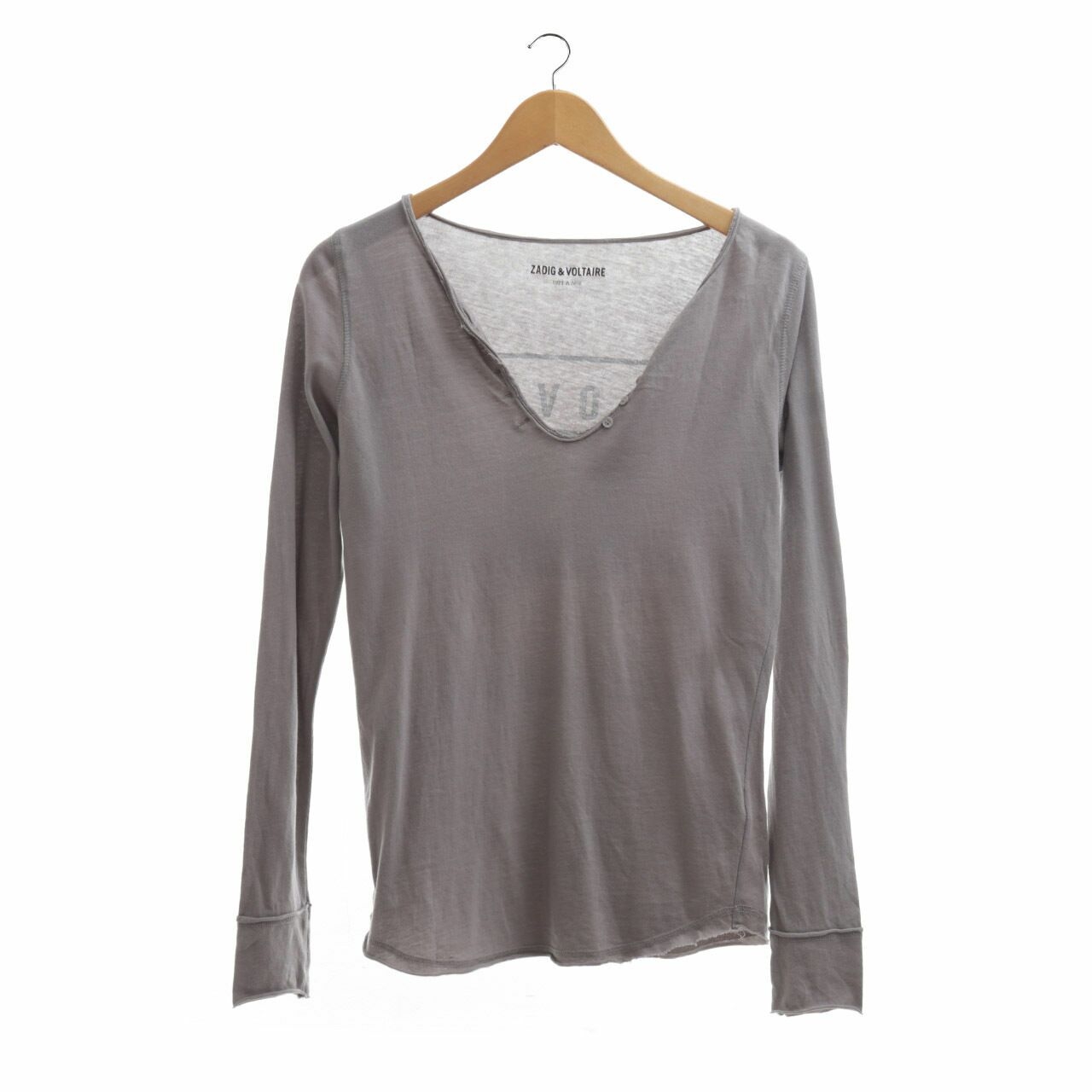 Zadig Voltaire Tunisien ML Print Taupe T-Shirt
