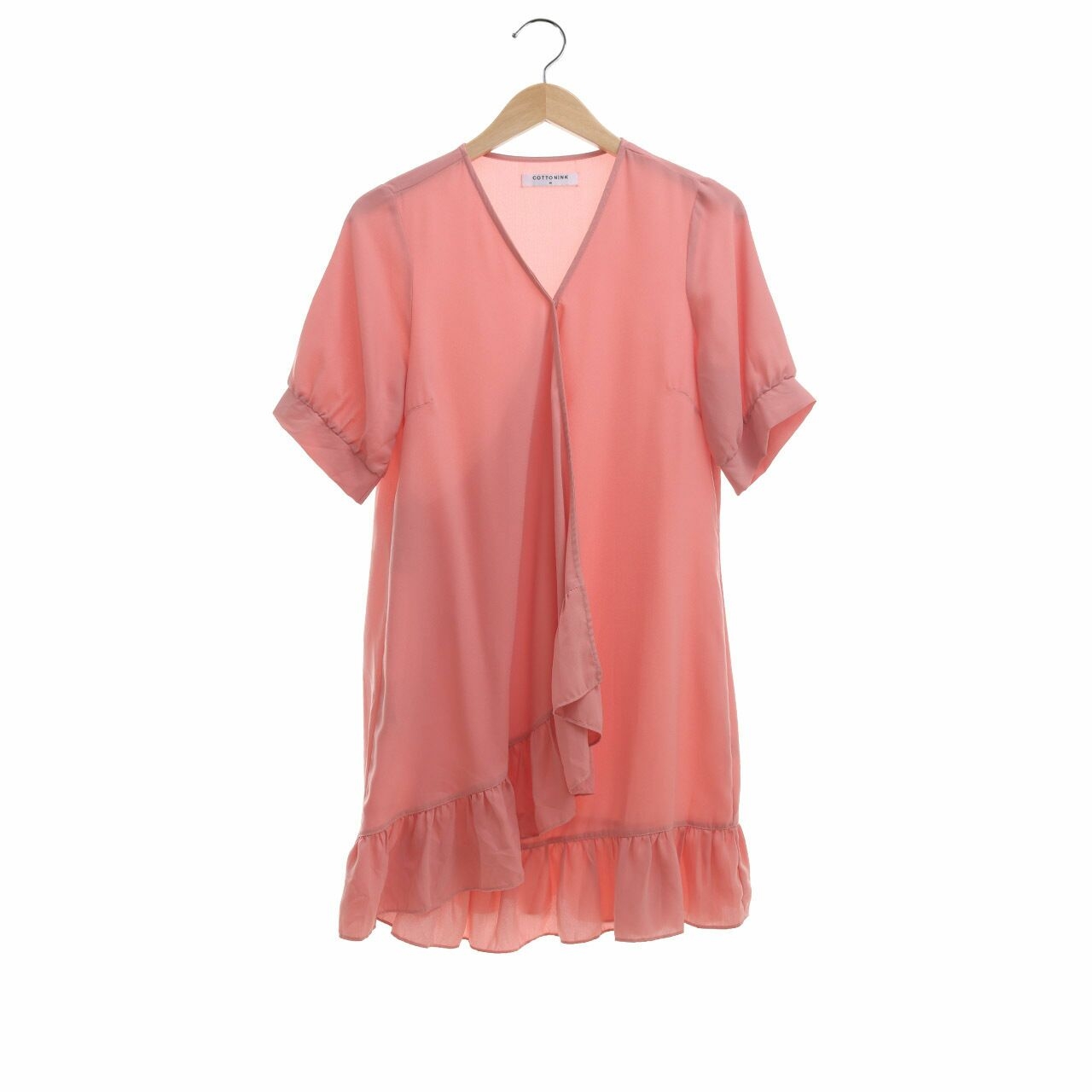 Cotton Ink Pink Coral Wrap Blouse
