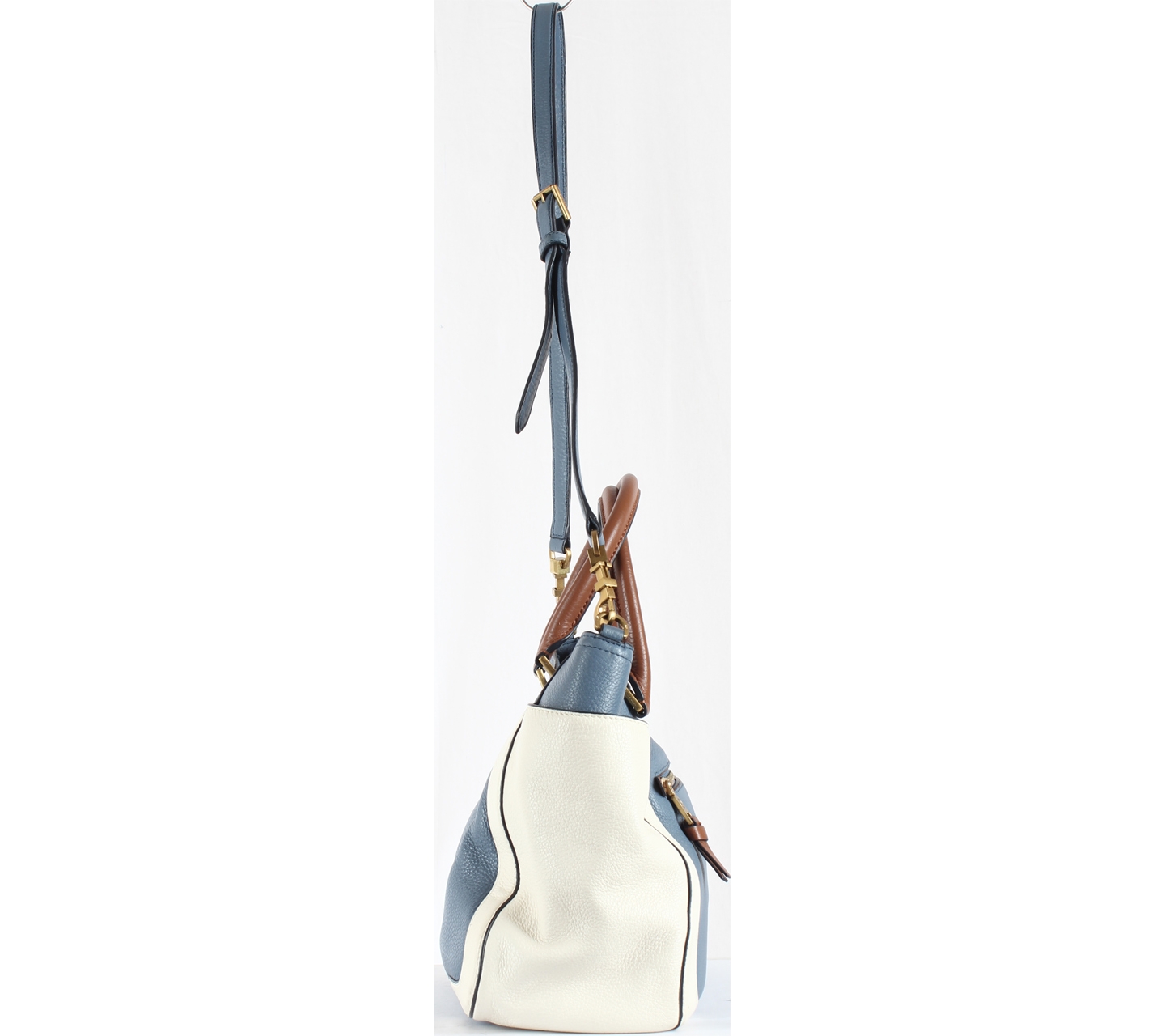 Tory Burch Blue And Off White Shoulder Bag