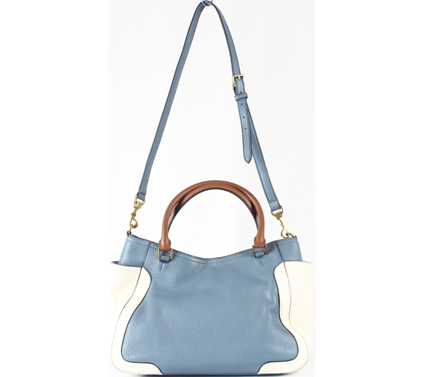 Tory Burch Blue And Off White Shoulder Bag