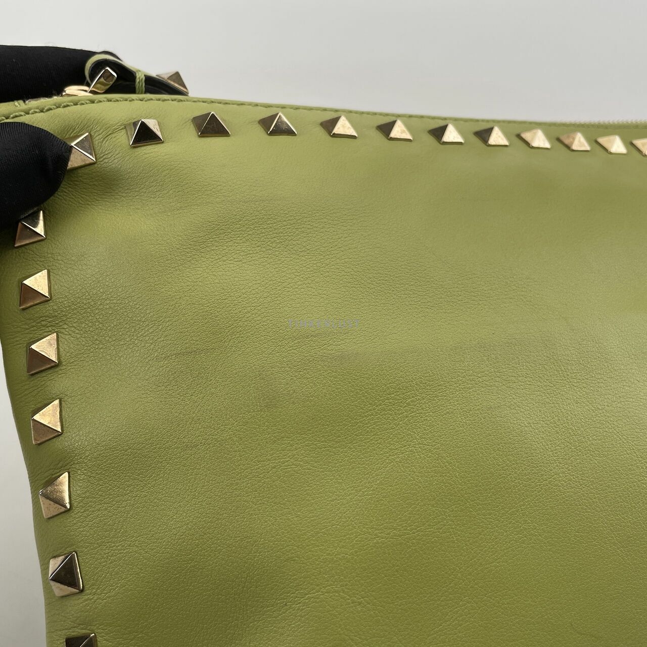 Valentino Garavani Green Leather Rockstud Clutch