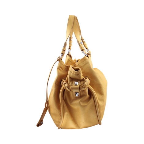 Francesco Biasia Yellow Leather Shoulder Bag