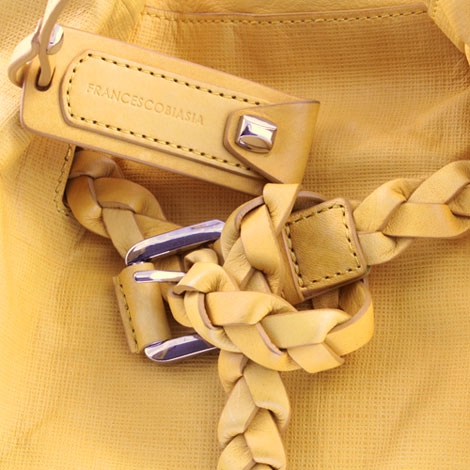 Francesco Biasia Yellow Leather Shoulder Bag