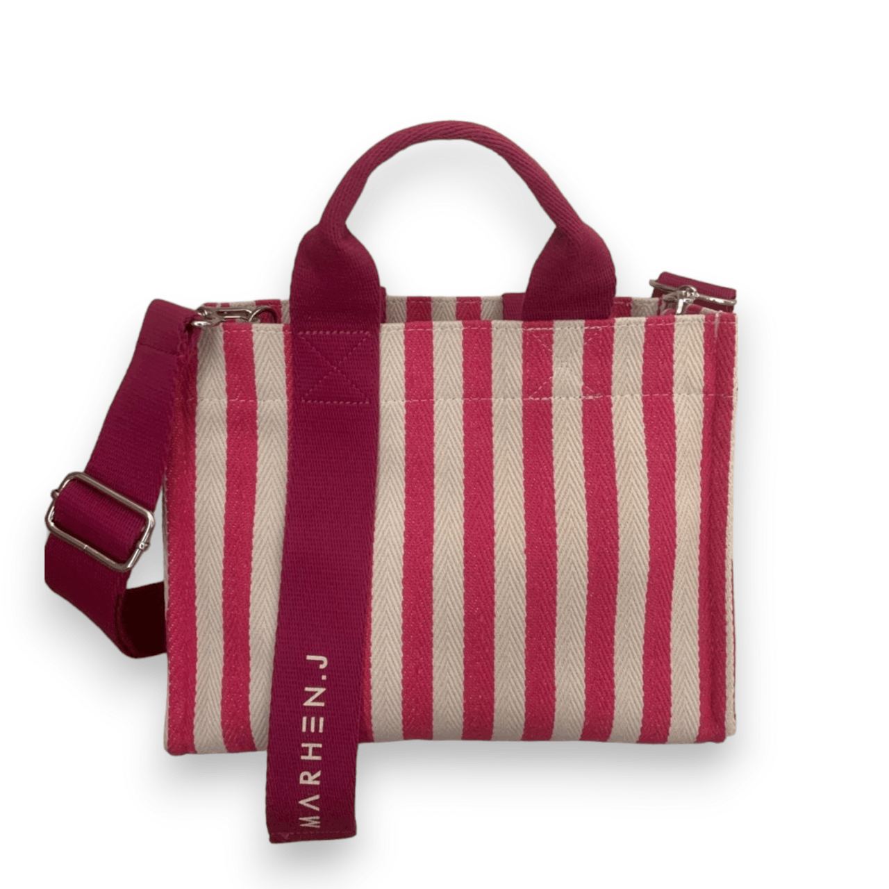 marhen j Pink & White Stripes Sling Bag