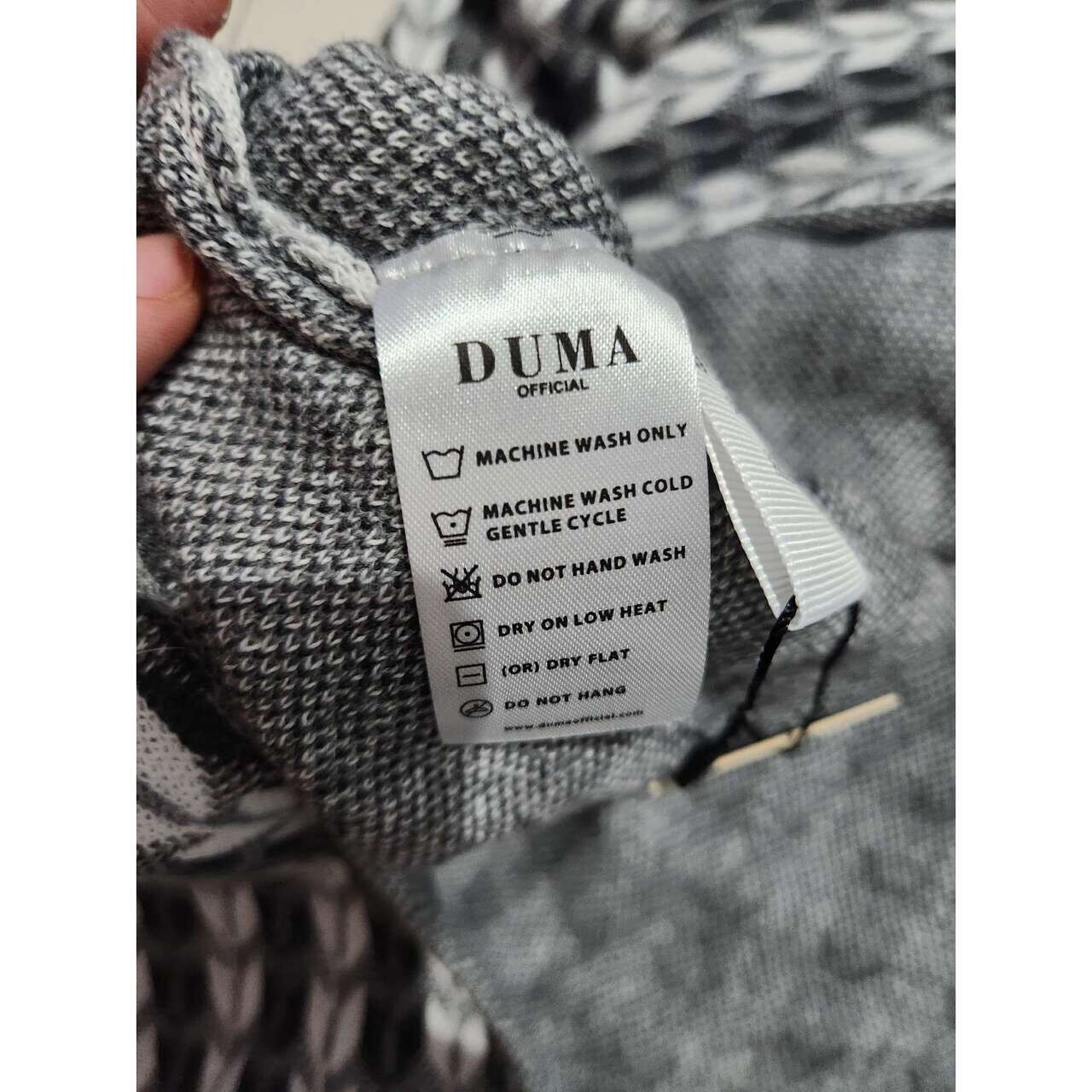 Duma Black & White Pattern Slit Midi Dress