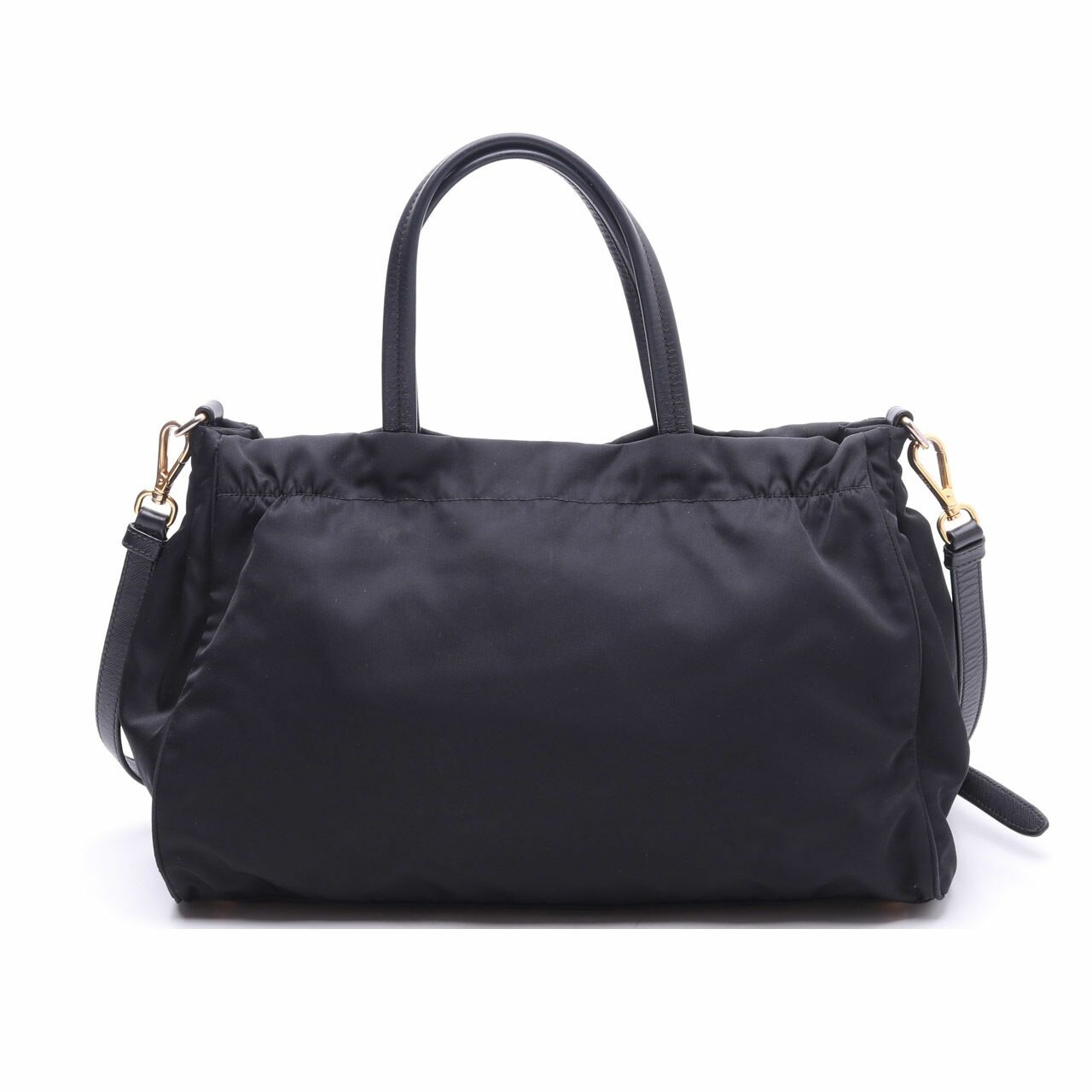 Prada Black Tessuto Nylon Front Pocket Satchel Bag