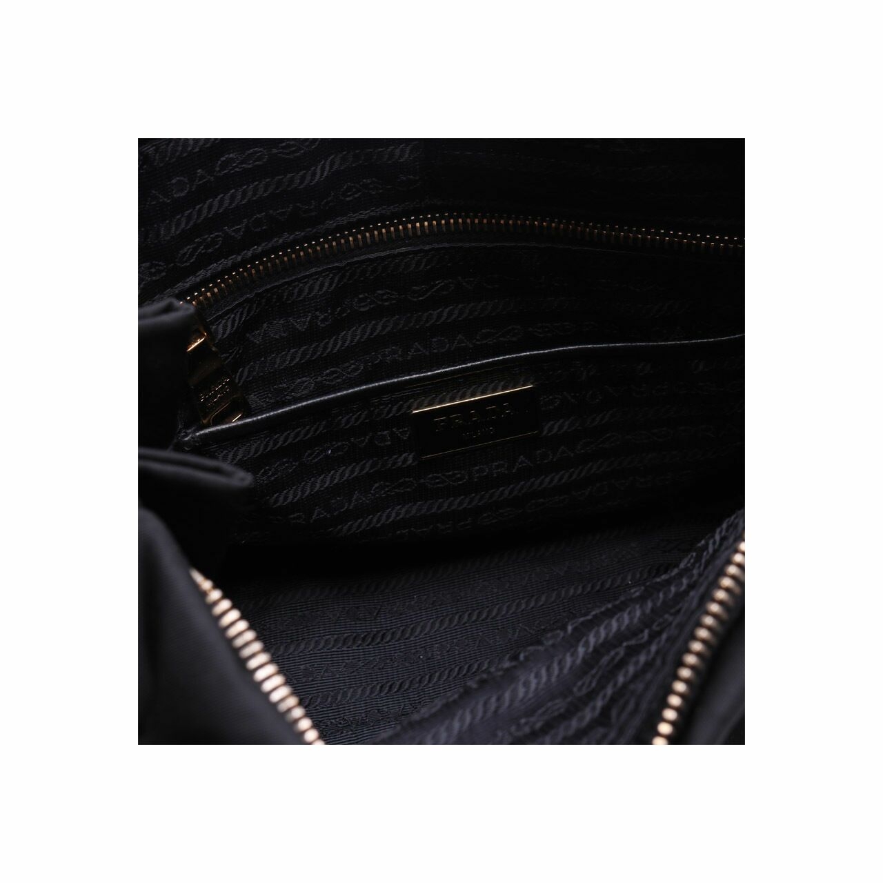 Prada Black Tessuto Nylon Front Pocket Satchel Bag