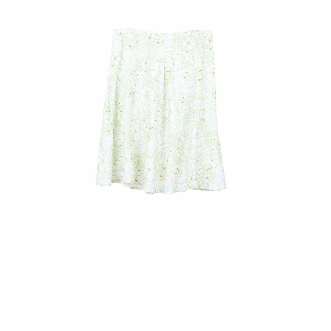 Bythesea Green & White Floral Midi Skirt